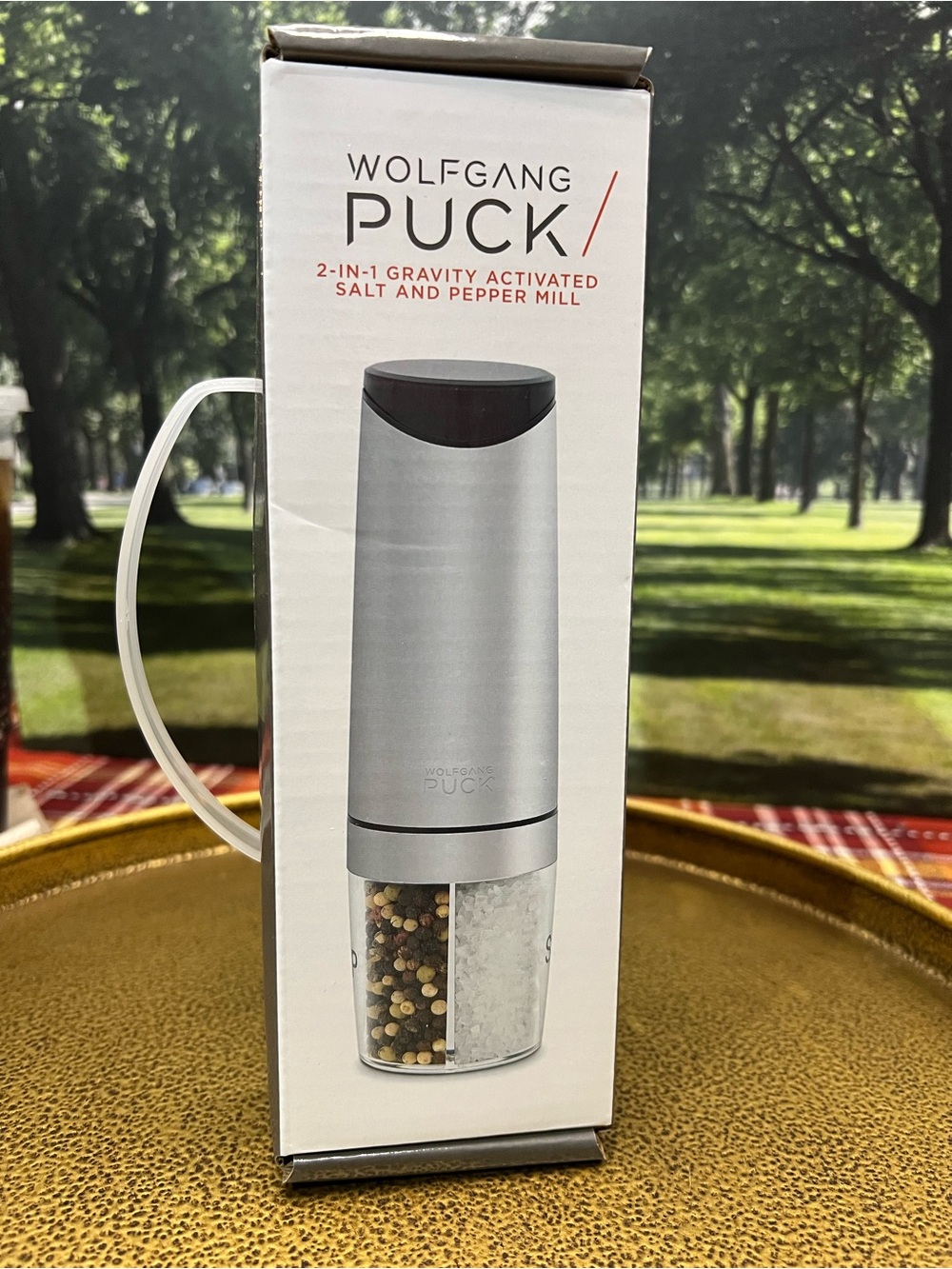 Wolfgang Puck 2-in-1 Gravity Activated Salt & Pepper Mill NIP